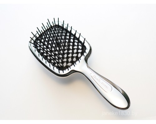 Щетка для волос серебряная с чёрным Janeke Superbrush  CRSP230 NER